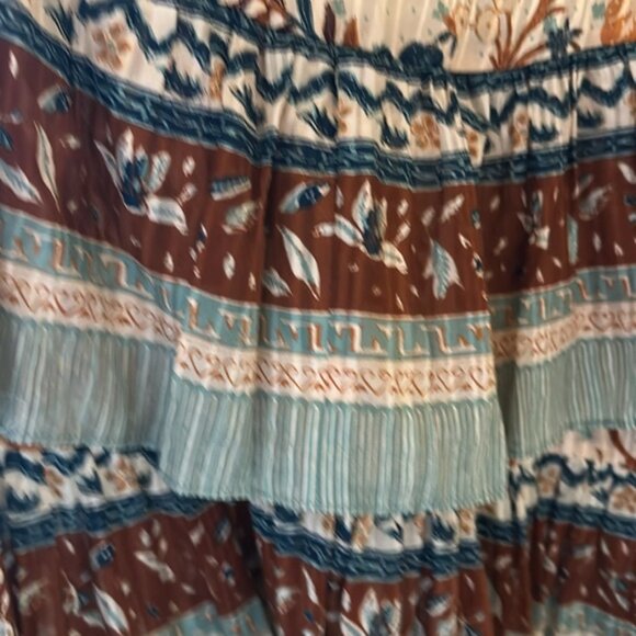 Ulla Johnson Brown and Orange Ruffled Tiered Maxi Dress - Picture 8 of 10